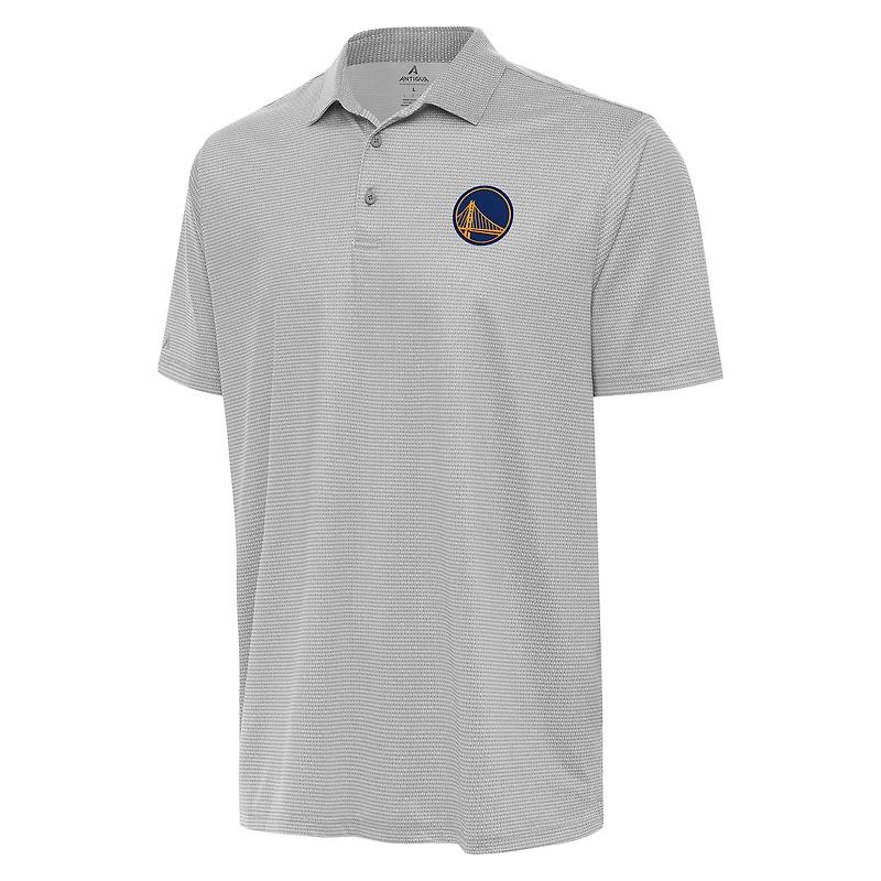 Men's Antigua Gray/White Golden State Warriors Rings Polo