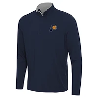 Men's Antigua Navy/Gray Indiana Pacers Content Quarter-Zip Top