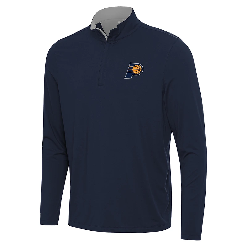 Men's Antigua Navy/Gray Indiana Pacers Content Quarter-Zip Top