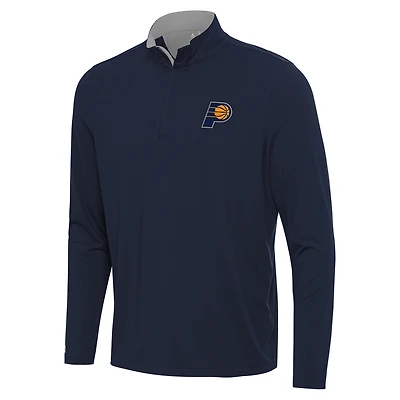 Men's Antigua Navy/Gray Indiana Pacers Content Quarter-Zip Top