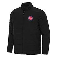 Men's Antigua Black Detroit Pistons Swelter Full-Zip Puffer Jacket