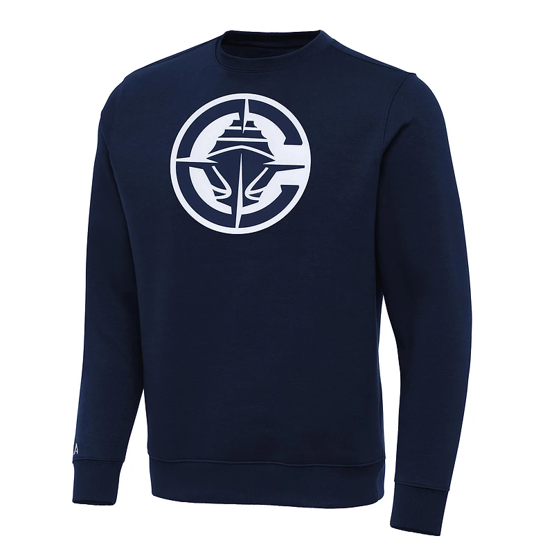Men's Antigua Navy LA Clippers Big & Tall Victory Crew Neck Pullover Sweatshirt