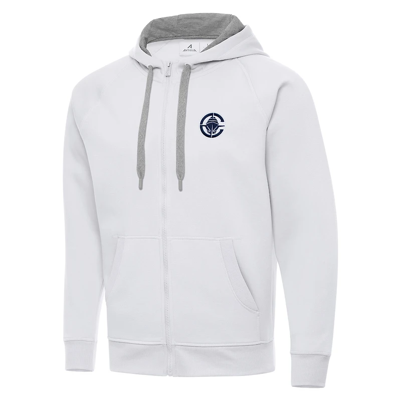 Men's Antigua White LA Clippers Big & Tall Victory Full-Zip Hoodie Jacket