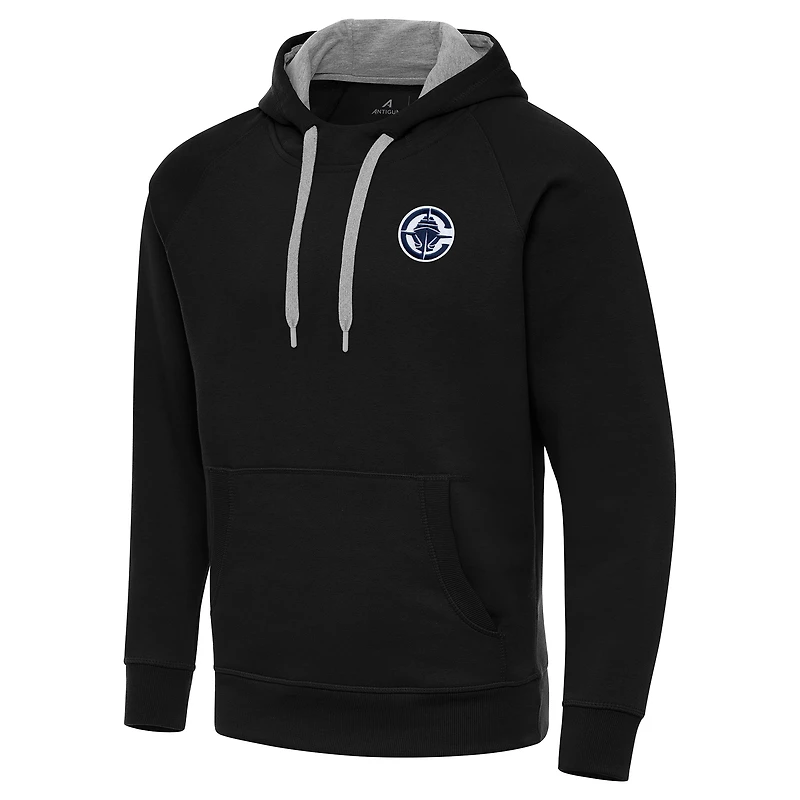Men's Antigua Black LA Clippers Big & Tall Victory Raglan Pullover Hoodie