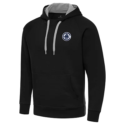 Men's Antigua Black LA Clippers Big & Tall Victory Raglan Pullover Hoodie