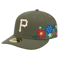 Men's New Era Olive Pittsburgh Pirates Tonal Florals 59FIFTY Fitted Hat