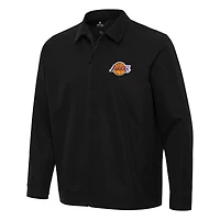 Men's Antigua  Black Los Angeles Lakers Pivot Full-Zip Jacket