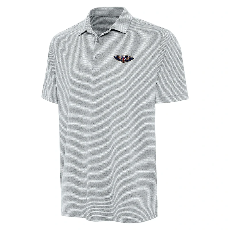 Men's Antigua  Heather Gray New Orleans Pelicans Scheme Polo