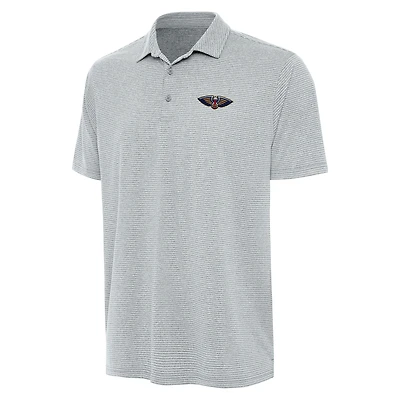 Men's Antigua  Heather Gray New Orleans Pelicans Scheme Polo