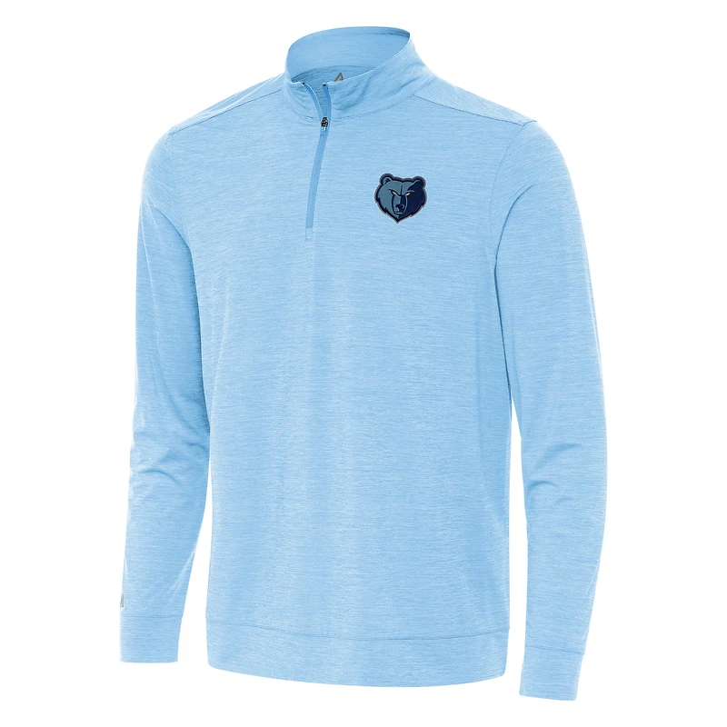 Men's Antigua Light Blue Memphis Grizzlies Bright Quarter-Zip Top