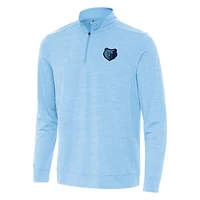 Men's Antigua Light Blue Memphis Grizzlies Bright Quarter-Zip Top