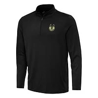 Men's Antigua Black Milwaukee Bucks Reprocess Quarter-Zip Top