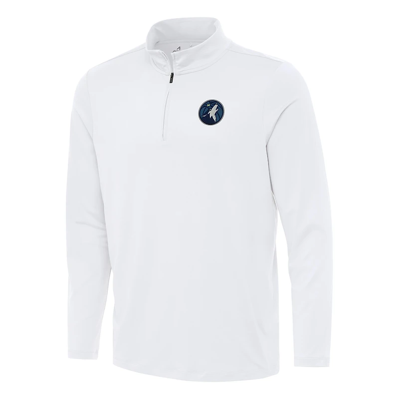 Men's Antigua White Minnesota Timberwolves Reprocess Quarter-Zip Top