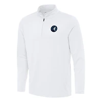 Men's Antigua White Minnesota Timberwolves Reprocess Quarter-Zip Top