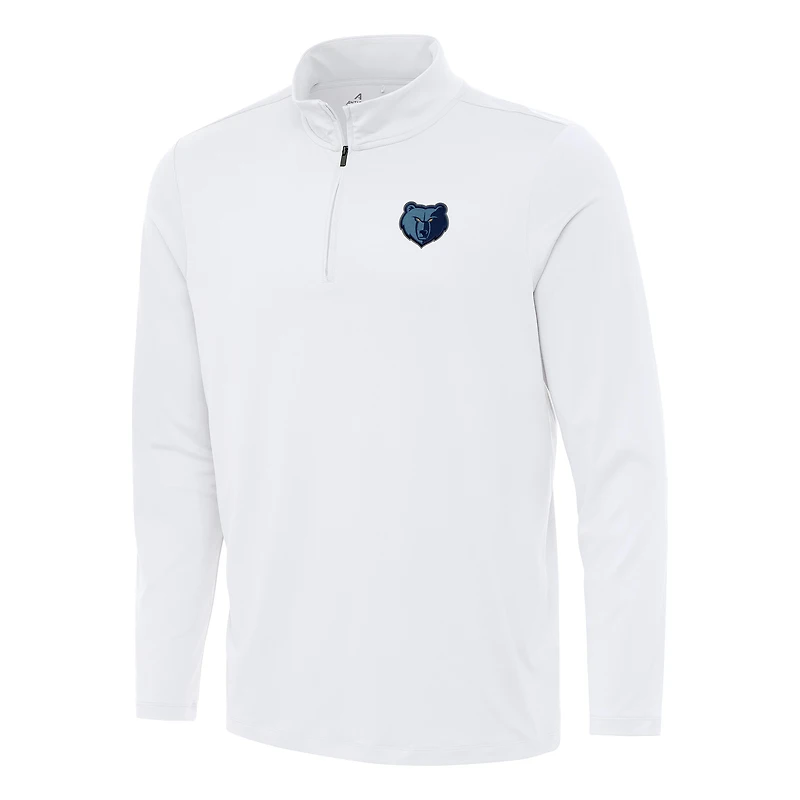 Men's Antigua White Memphis Grizzlies Reprocess Quarter-Zip Top