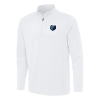 Men's Antigua White Memphis Grizzlies Reprocess Quarter-Zip Top