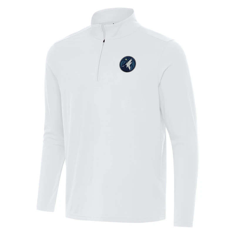 Men's Antigua White Minnesota Timberwolves Intent Quarter-Zip Top