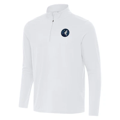 Men's Antigua White Minnesota Timberwolves Intent Quarter-Zip Top
