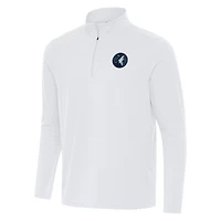Men's Antigua White Minnesota Timberwolves Intent Quarter-Zip Top