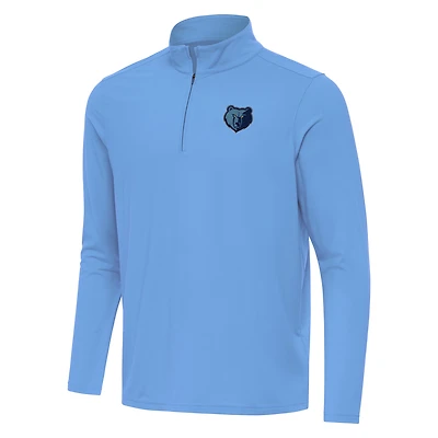 Men's Antigua Light Blue Memphis Grizzlies Intent Quarter-Zip Top