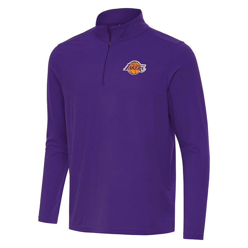 Men's Antigua Purple Los Angeles Lakers Intent Quarter-Zip Top