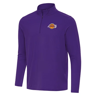 Men's Antigua Purple Los Angeles Lakers Intent Quarter-Zip Top