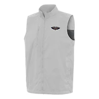 Men's Antigua  Heather Gray New Orleans Pelicans Brisk Full-Zip Vest