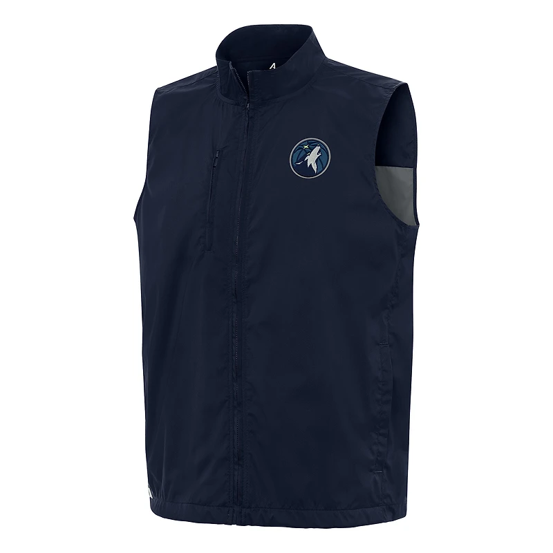 Men's Antigua  Navy Minnesota Timberwolves Brisk Full-Zip Vest