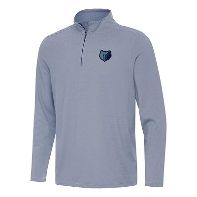 Men's Antigua  Navy Memphis Grizzlies Twine Quarter-Zip Top