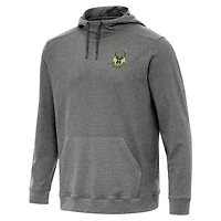 Men's Antigua Heather Black Milwaukee Bucks Cloud Pullover Hoodie