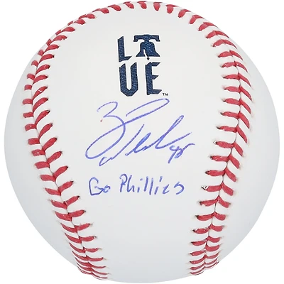 Zack Wheeler Philadelphia Phillies Autographed City Connect Logo Baseball with "Go Phillies" Inscription