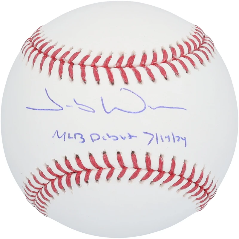 Jacob Wilson Athletics Autographed Baseball with "MLB Debut 7/19/24" Inscription