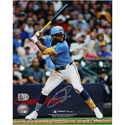 Jackson Chourio Milwaukee Brewers Autographed 8" x 10" Hitting Photograph