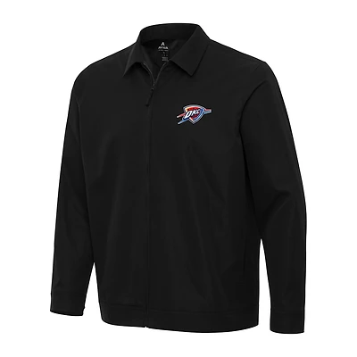 Men's Antigua  Black Oklahoma City Thunder Pivot Full-Zip Jacket