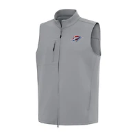 Men's Antigua Gray Oklahoma City Thunder Demand Full-Zip Vest