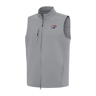 Men's Antigua Gray Oklahoma City Thunder Demand Full-Zip Vest