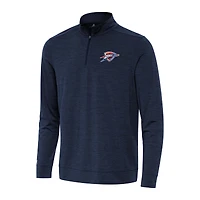Men's Antigua Heather Navy Oklahoma City Thunder Bright Quarter-Zip Top