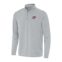 Men's Antigua Heather Gray Oklahoma City Thunder Bright Quarter-Zip Top