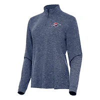 Women's Antigua  Heather Navy Oklahoma City Thunder Mentor Quarter-Zip Mock Long Sleeve Top