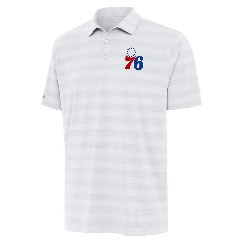 Men's Antigua White Philadelphia 76ers Tunnel Polo