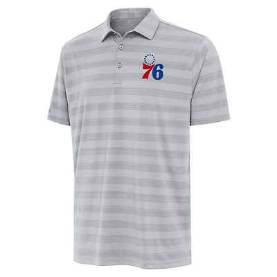 Men's Antigua Gray Philadelphia 76ers Tunnel Polo