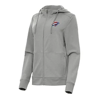 Women's Antigua Heather Gray Oklahoma City Thunder Seeker Full-Zip Hoodie Jacket