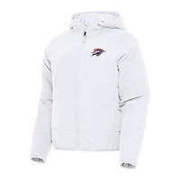 Women's Antigua White Oklahoma City Thunder Universe Full-Zip Puffer Jacket