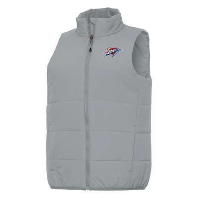 Women's Antigua Gray Oklahoma City Thunder Experience Full-Zip Vest