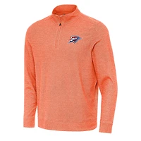Men's Antigua Heather Orange Oklahoma City Thunder Subtle Quarter-Zip Sweatshirt