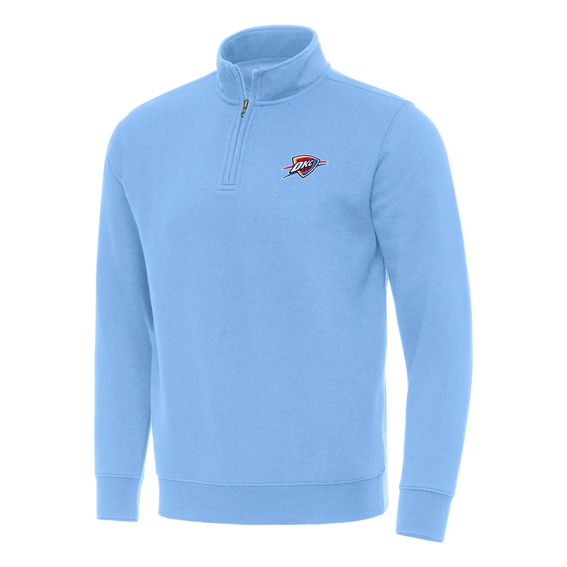 Men's Antigua  Powder Blue Oklahoma City Thunder Victory Quarter-Zip Mock Sweatshirt
