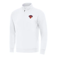 Men's Antigua New York Knicks Victory Quarter-Zip Mock Sweatshirt