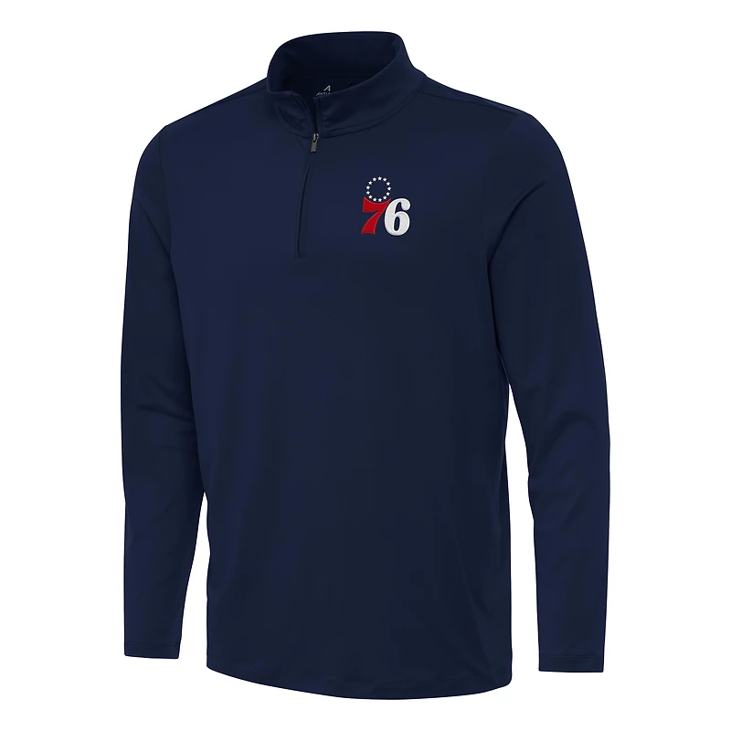 Men's Antigua Navy Philadelphia 76ers Reprocess Quarter-Zip Top