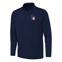 Men's Antigua Navy Philadelphia 76ers Reprocess Quarter-Zip Top