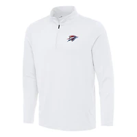Men's Antigua White Oklahoma City Thunder Reprocess Quarter-Zip Top